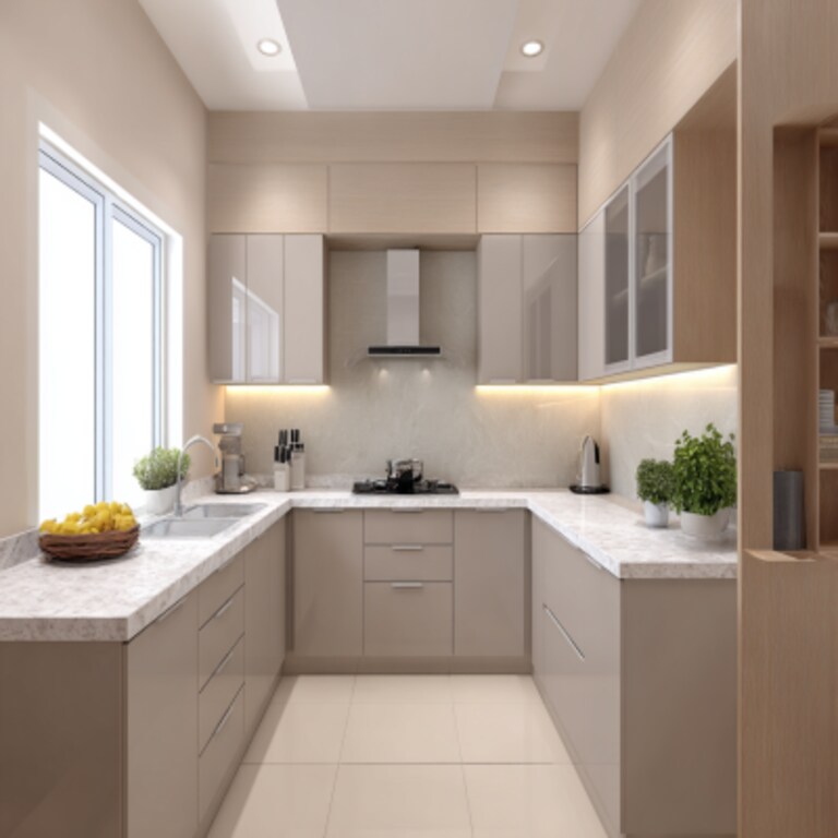U Shape Kitchen Layout